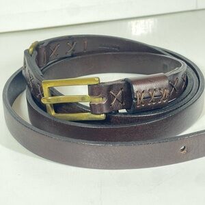 JOHNNY FARAH New York Leather Belt Size L 88 inches long